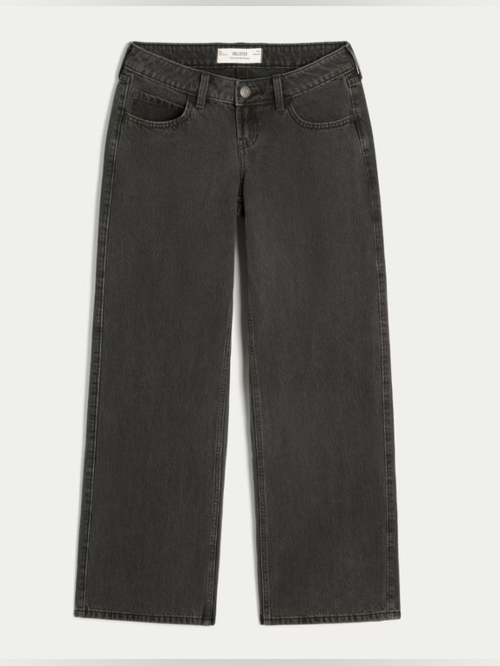 Hollister Barrel style black washed denim jeans. Barely worn